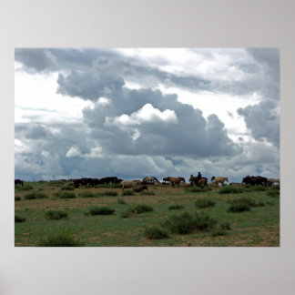 Póster Cavalos mongoleses