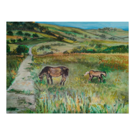 Póster Cavalos no prado