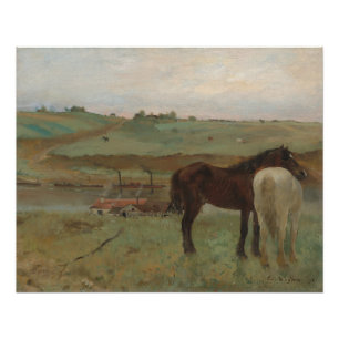 Póster Cavalos num Prado, Pintura a Petróleo, Edgar Degas