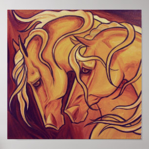 Poster Cavalos ouros