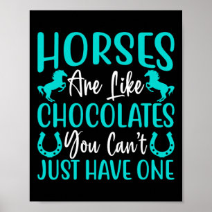 Poster Cavalos São Como Chocolates - Equestrianos Cavalos