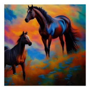 Póster cavalos selvagens