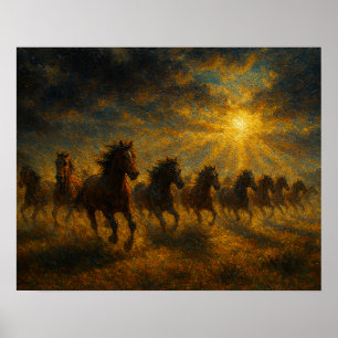 Poster Cavalos Selvagens Correndo