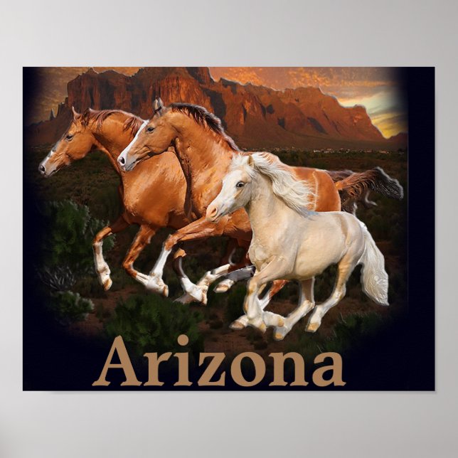 Poster Cavalos Selvagens do Arizona (Frente)