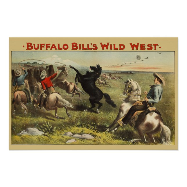 Póster Cavalos Selvagens Oeste de Buffalo Bill (Frente)