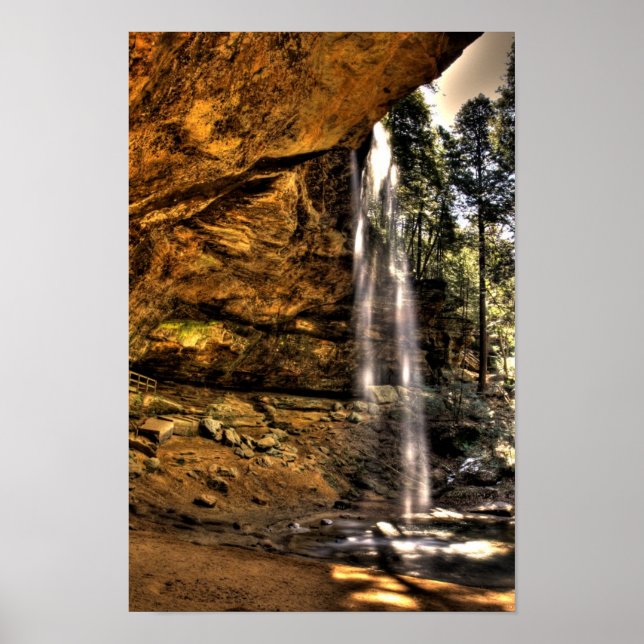 Póster Cave-d-água, Colinas de Hocking, Ohio (Frente)
