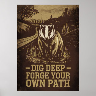 Poster Cave Fundo, Forje Seu Próprio Caminho – Texugo Vin