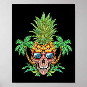 Poster Caveira Abacaxi Aloha Praias Flores Havaianas