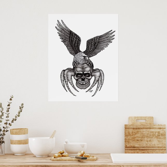Poster Caveira-aranha com águia (Cozinha)