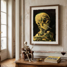Caveira com Cigarro Aceso por Vincent van Gogh