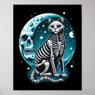 Poster Caveira de Gato - Ideia de fantasia do Halloween d