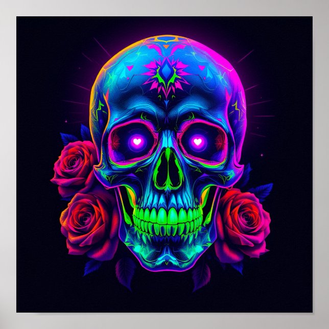 Poster Caveira e Rosas  (Frente)