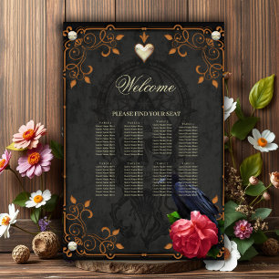 Poster Caveira Gótica e Raven.