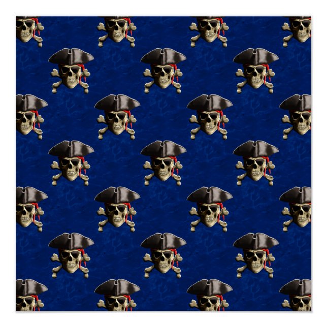 Póster Caveira Pirata E Chapéu (Frente)