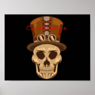 Poster Caveira Steampunk em Top Hat Thunder_Cove
