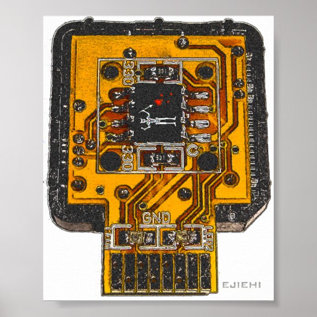 Póster Caveira Techno (Cheio) (Frente)