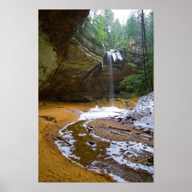 Póster Caverna de Ash em Winter, Ohio (Frente)