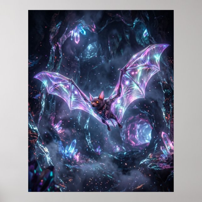 Poster Caverna Neon do Morcego Holograma (Frente)