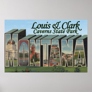 Póster Cavernas parque de Louis & de Clark, Montana