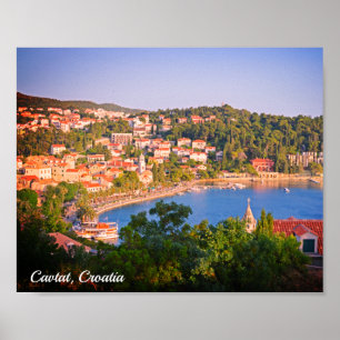 Poster Cavtat, Vista da Cidade da Croácia do Mausoléu