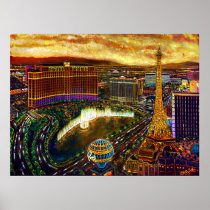 Póster CBjork Las Vegas City of Dourado