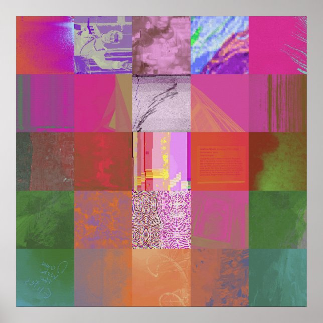 Poster CD1FE646 Arte abstrata de falha digital em padrão  (Frente)