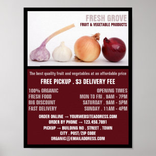 Poster Cebolas e alho, Greengrocers Publicidade