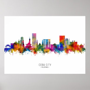 Poster Cebu City Filipinas Skyline
