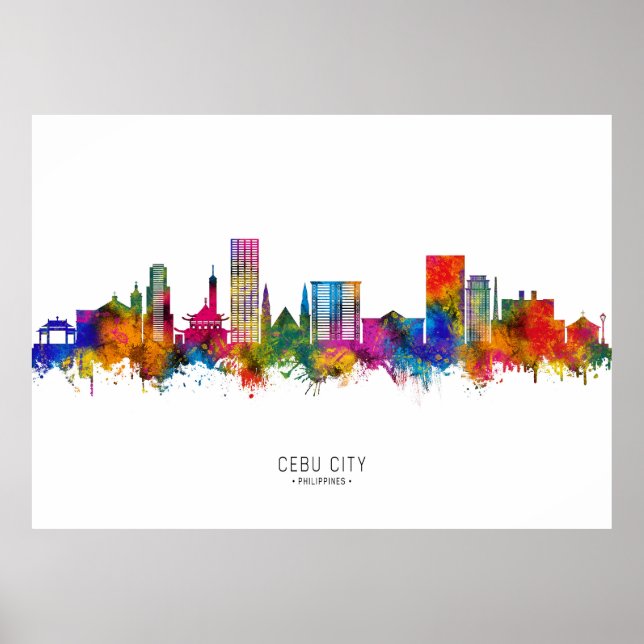 Poster Cebu City Filipinas Skyline (Frente)