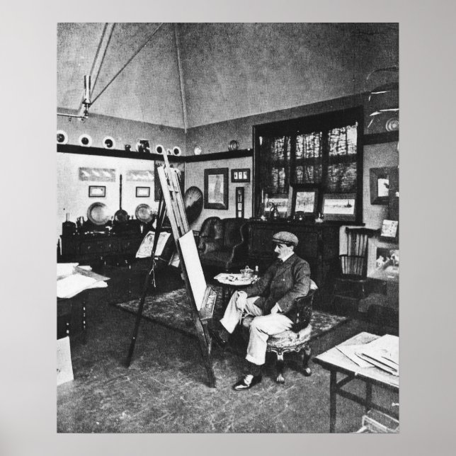 Póster Cecil Aldin em seu estúdio (Frente)