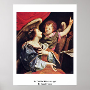 Poster Cecilia Com Um Anjo De Vouet Simon