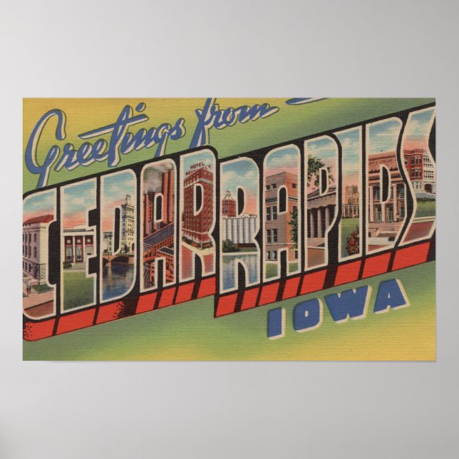 Póster Cedar Rapids, Iowa - Grandes Cenas de Letra (Frente)