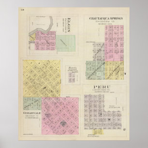 Póster Cedarvale, Elgin, primaveras de Chautauqua, Kansas