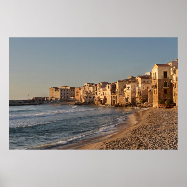 Poster Cefalù, cidade litorânea na Sicília (Frente)