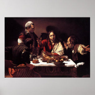 Póster Ceia Caravaggio Em Emmaus