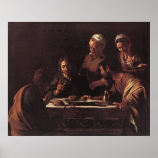 Poster Ceia Caravaggio Em Emmaus