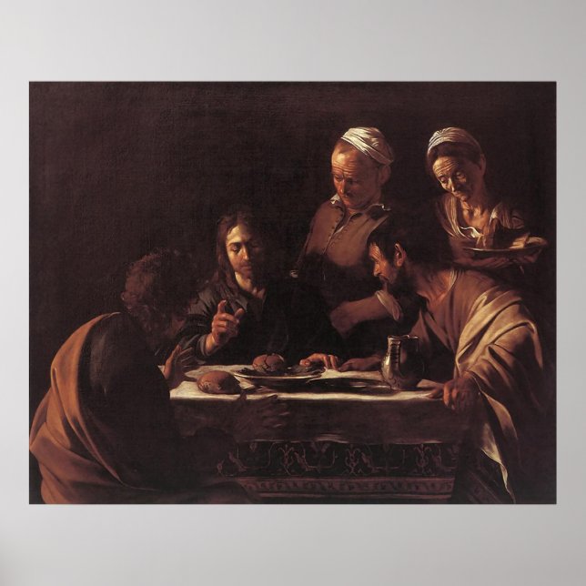Poster Ceia Caravaggio Em Emmaus (Frente)