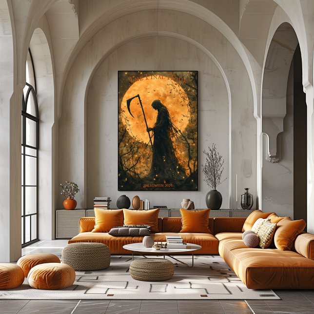 Poster Ceifador de Halloween com Lua Cheia e Foice  (Criador carregado)