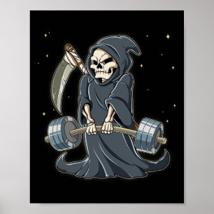 Poster Ceifador Sinistro Academia Treinamento com Peso Le