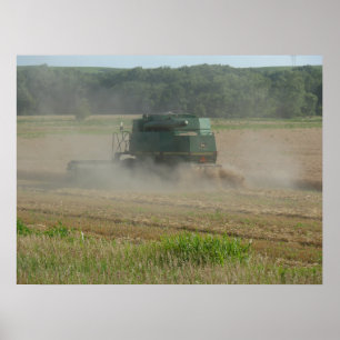 Poster Ceifeira de liga no campo de trigo