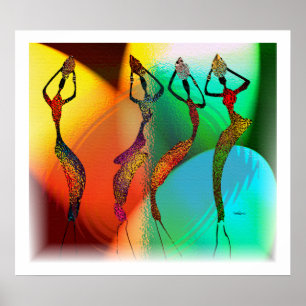 Póster Celebração Africano Vase Confetti