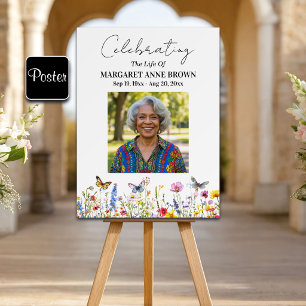 Poster Celebração Colorida de Flores Silvestres da Vida F