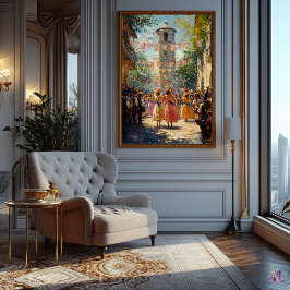 Poster Celebração da Aldeia Festiva no Estilo Impressioni