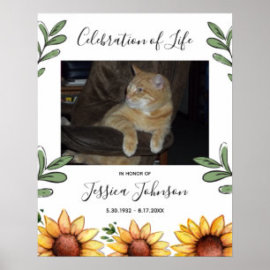 Poster Celebração da Life Watercolor Sunflower One Photo