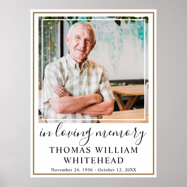 Poster Celebração da Moldura de Foto Simples Dourada (Frente)