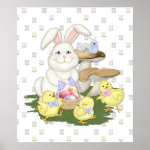 Póster Celebração da Primavera do Coelho e dos Pintinhos