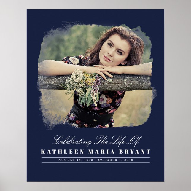 Poster Celebração da Vida com a Cerimônia Foto Funeral Po (Frente)