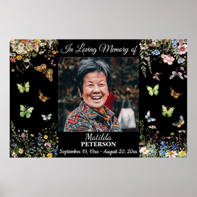 Poster Celebração Da Vida Com Borboletas E Flores Silvest (Frente)