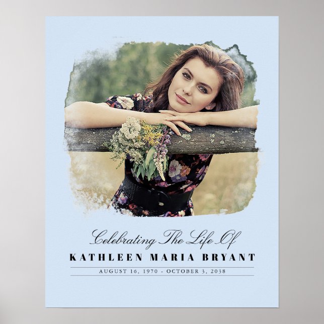 Poster Celebração da Vida com Cerimônia Funerária de Foto (Frente)