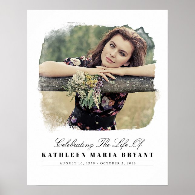 Poster Celebração da Vida com Cerimônia Funerária de Foto (Frente)